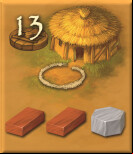 13 points for 2 bricks and 1 stone