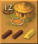 12 points for 2 wood and 1 gold